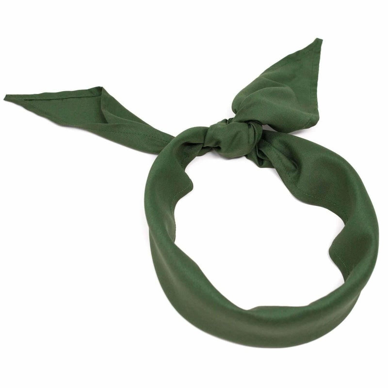 Green headscarf with a knot on a white background