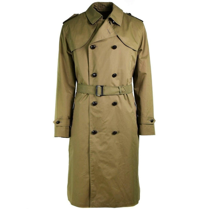 Cappotto autentico dell'esercito olandese Trench lungo da ufficiale color kaki NUOVO - GoMilitar