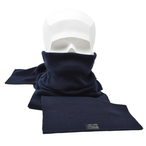 Genuine Dutch army scarf blue winter neck tube Netherlands military surplus NEW - GoMilitar