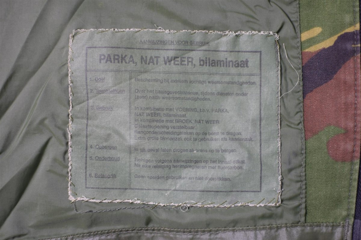 Parka da combattimento bilaminato impermeabile autentico dell'esercito olandese mimetico DPM