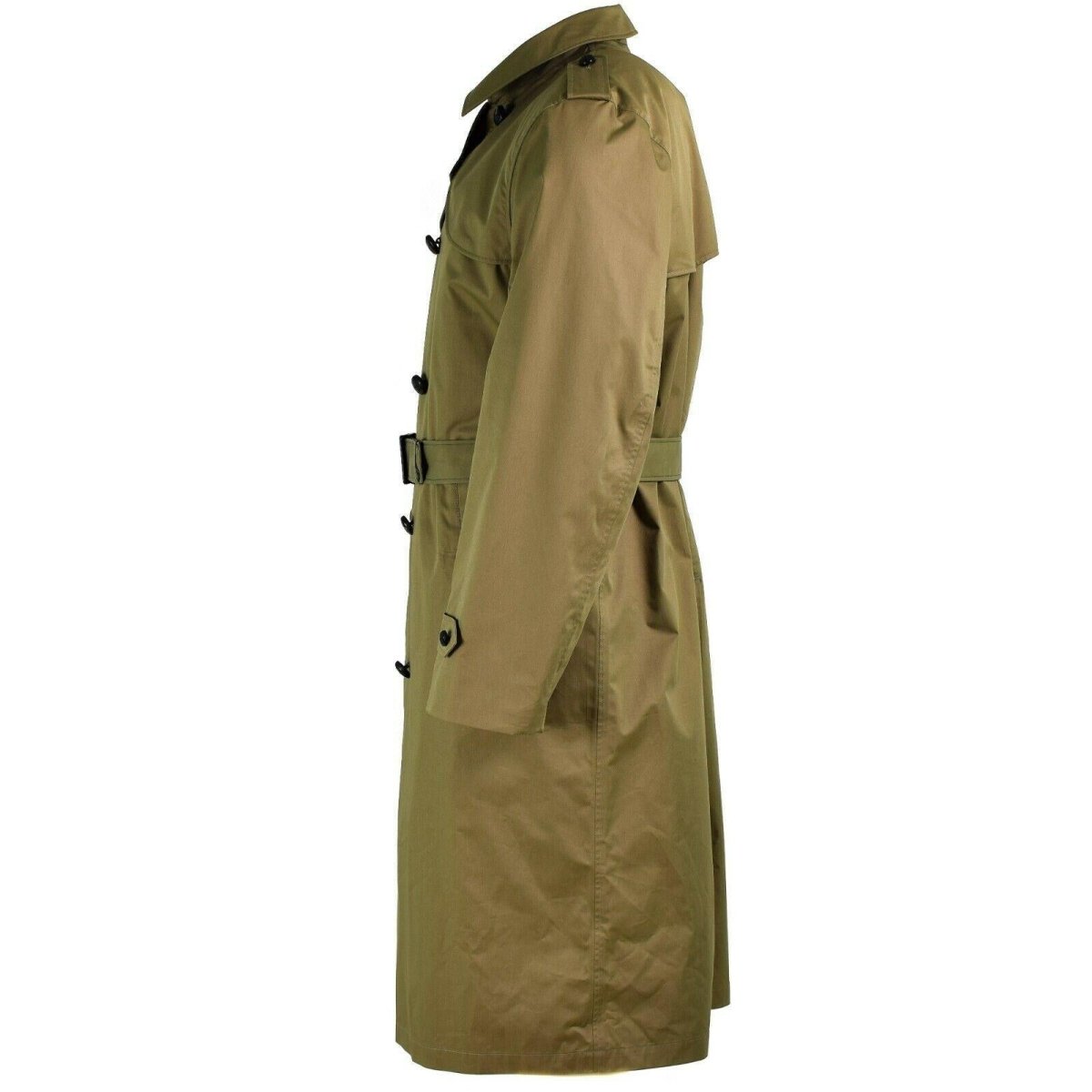 Guido cappotto da donna dell'esercito olandese Khaki Long Officer Trench con fodera nuovo