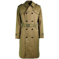 Guido cappotto da donna dell'esercito olandese Khaki Long Officer Trench con fodera nuovo