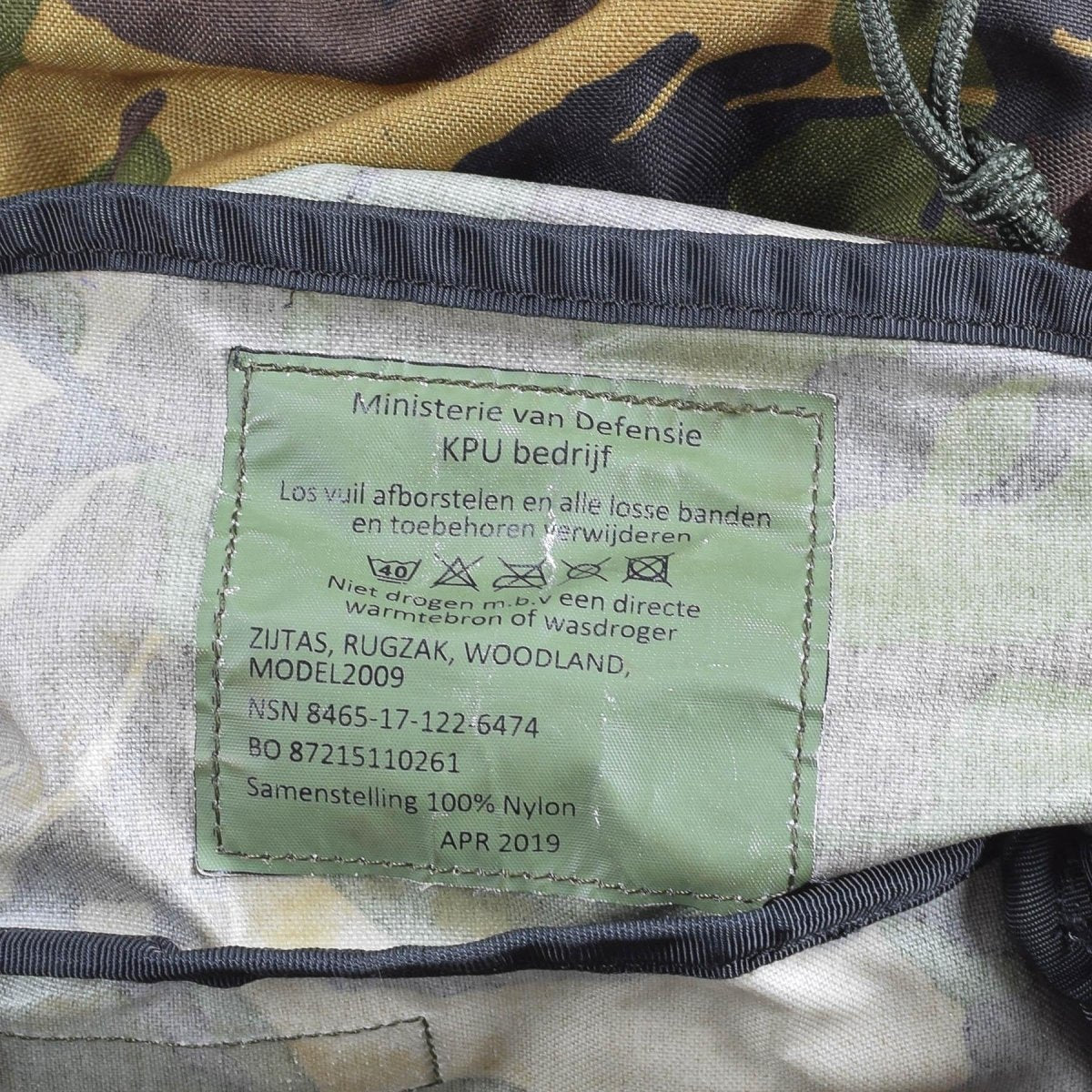 Guido zaino militare olandese DPM Modello di zaino combattimento 60L Daypack tattico