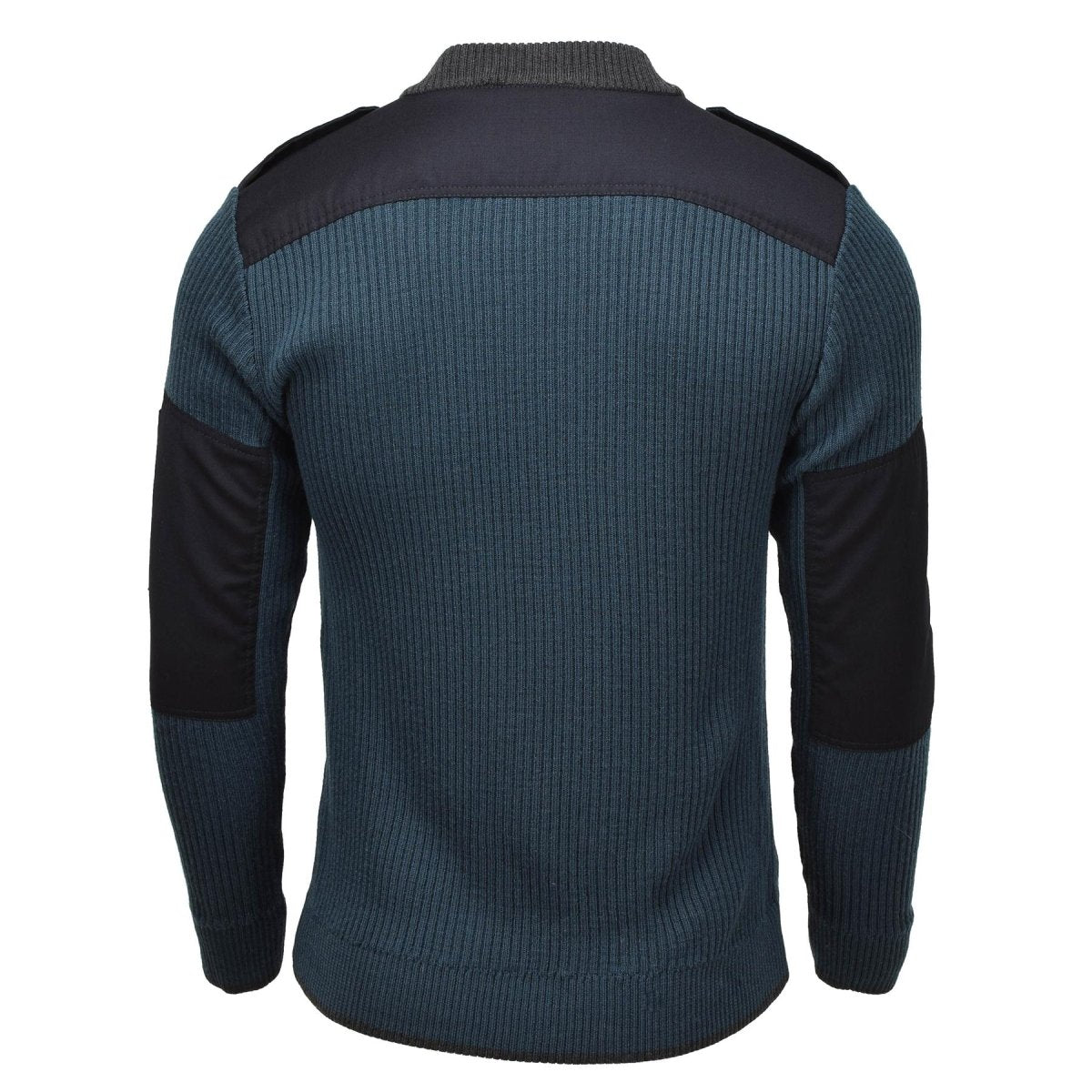 Genuino maglione di abbigliamento blu a costola per pentolo militare olandese olandese