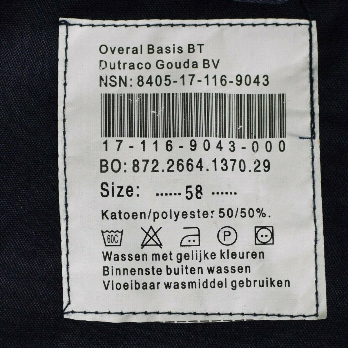 Genuino Navy Dutch Navy Copertura Armata dell'esercito Blue Boilersuit Lavoro Protettivo Attrezzatura da lavoro