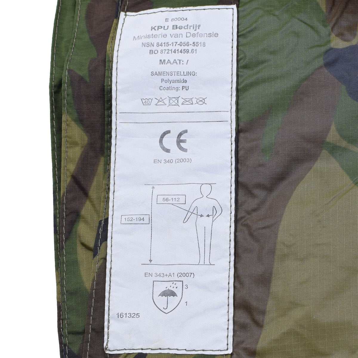 Genuino rifugio per tenda Poncho olandese DPM camuffato Materiale Ripstop impermeabile Nuovo