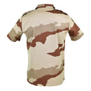 Back view of Genuine French Army F2 desert camo short sleeve military surplus shirt with brown and beige pattern