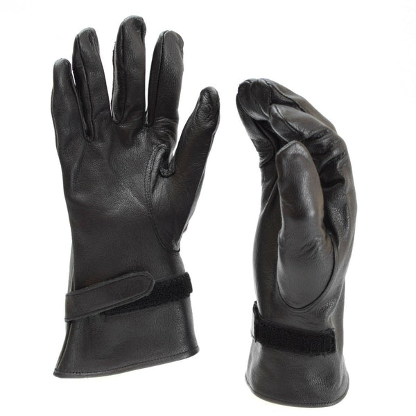 Genuine French army gloves Military issued leather black France surplus NEW - GoMilitar