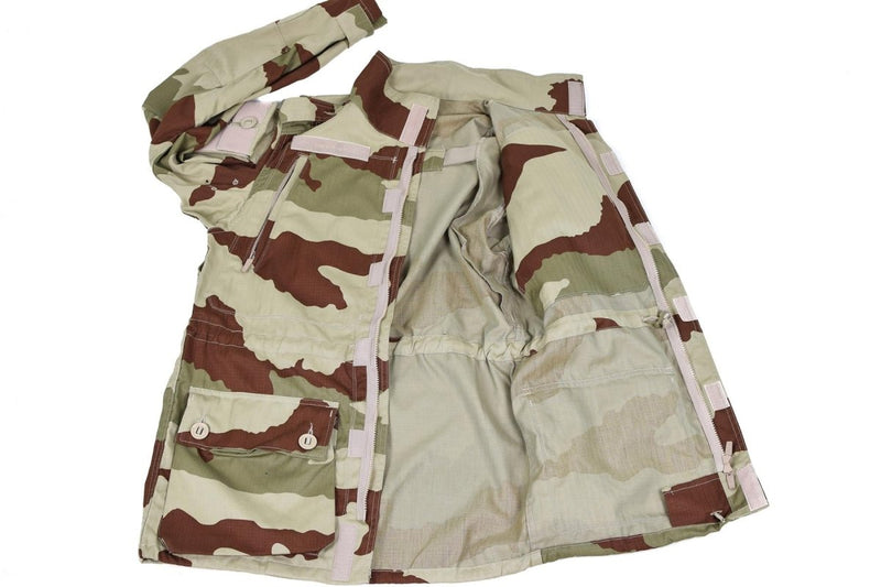 Autentico esercito francese parka felino felino t4 s2 giacca da combattimento deserto camo nuovo