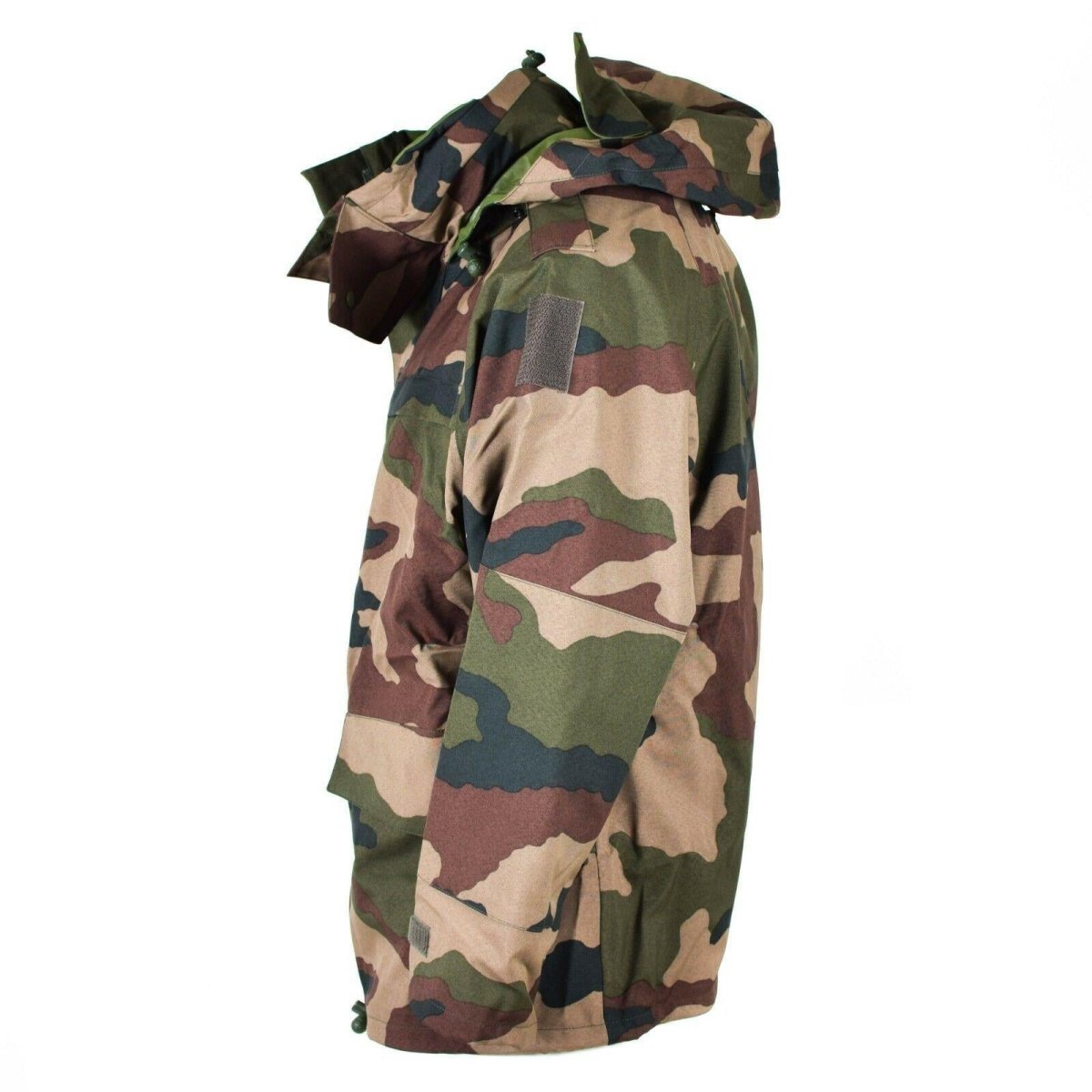 Giacca da trilaminio impermeabile dell'esercito francese genuino camo goretex con cappuccio da pioggia parka