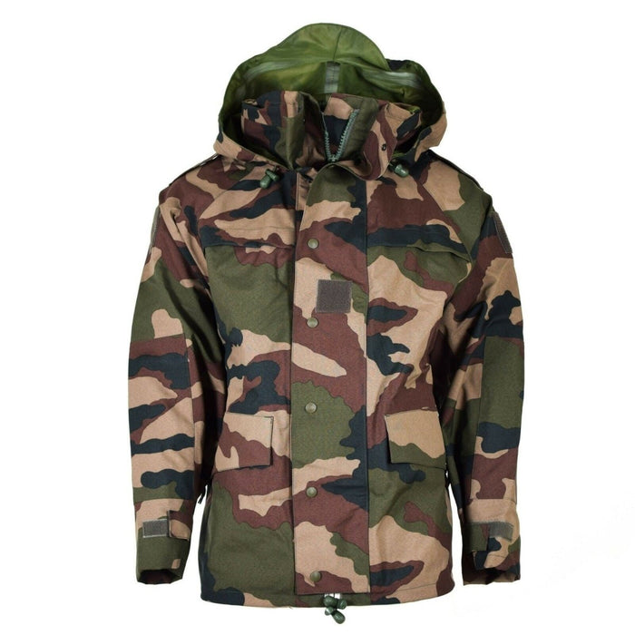 Giacca impermeabile in trilaminato originale dell'esercito francese CCE, parka antipioggia con cappuccio mimetico NUOVO - GoMilitar