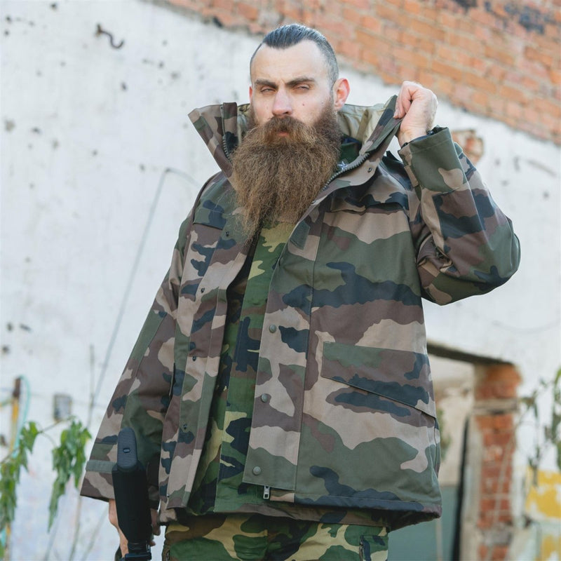 Giacca da trilaminati impermeabili dell'esercito francese genuino cce camo con cappuccio parka now