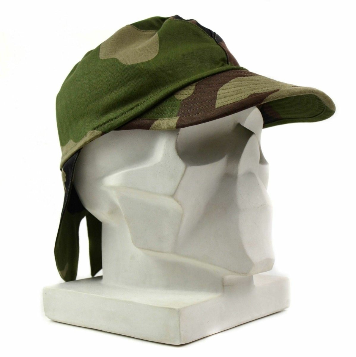 Genuino cappello da combattimento dell'esercito francese francese cappello cotta coda cce mamo con lembo del collo