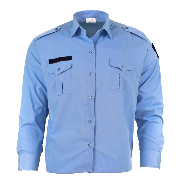 Camicia a maniche lunghe in autentico cotone blu della polizia militare francese Gendarme NOVITÀ - GoMilitar