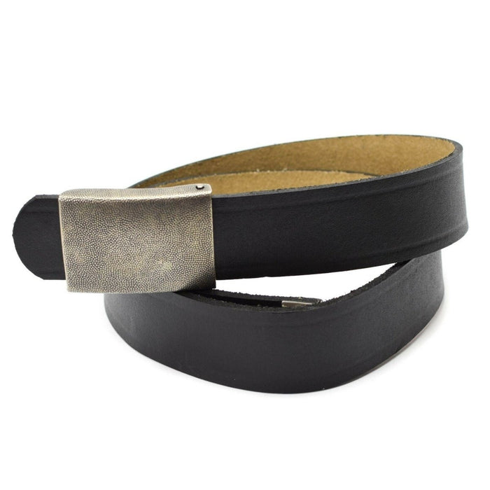 Cintura dell'esercito tedesco in vera pelle nera con caratteristica fibbia a scatola in metallo, edizione militare per pantaloni e pantaloni BW