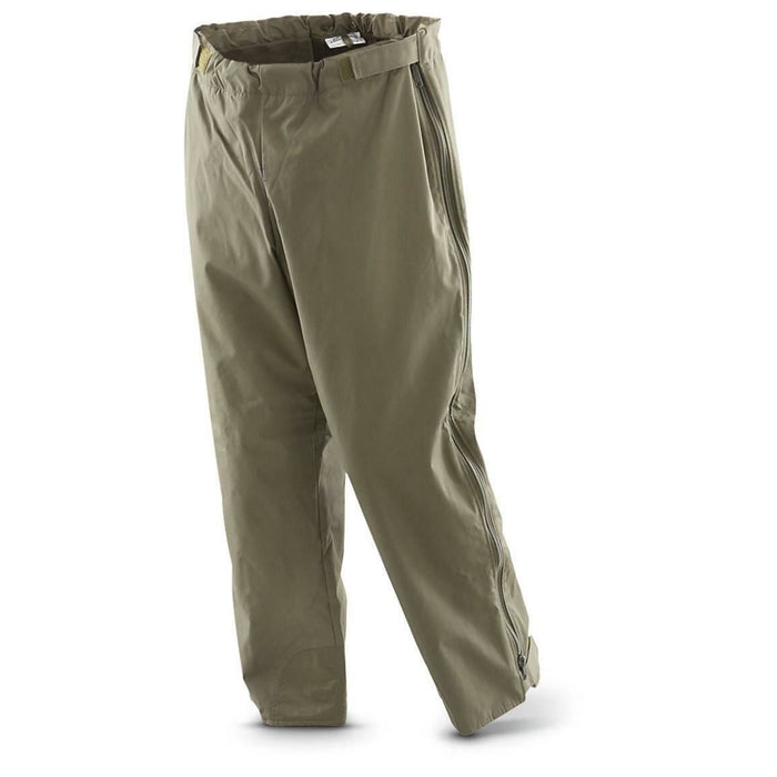 Pantaloni invernali impermeabili verde oliva dell'esercito tedesco con cerniera laterale completa e vita regolabile per uso esterno