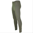 Genuine German army olive drab long johns thermal underwear for cold weather, comfortable and insulated bottoms.