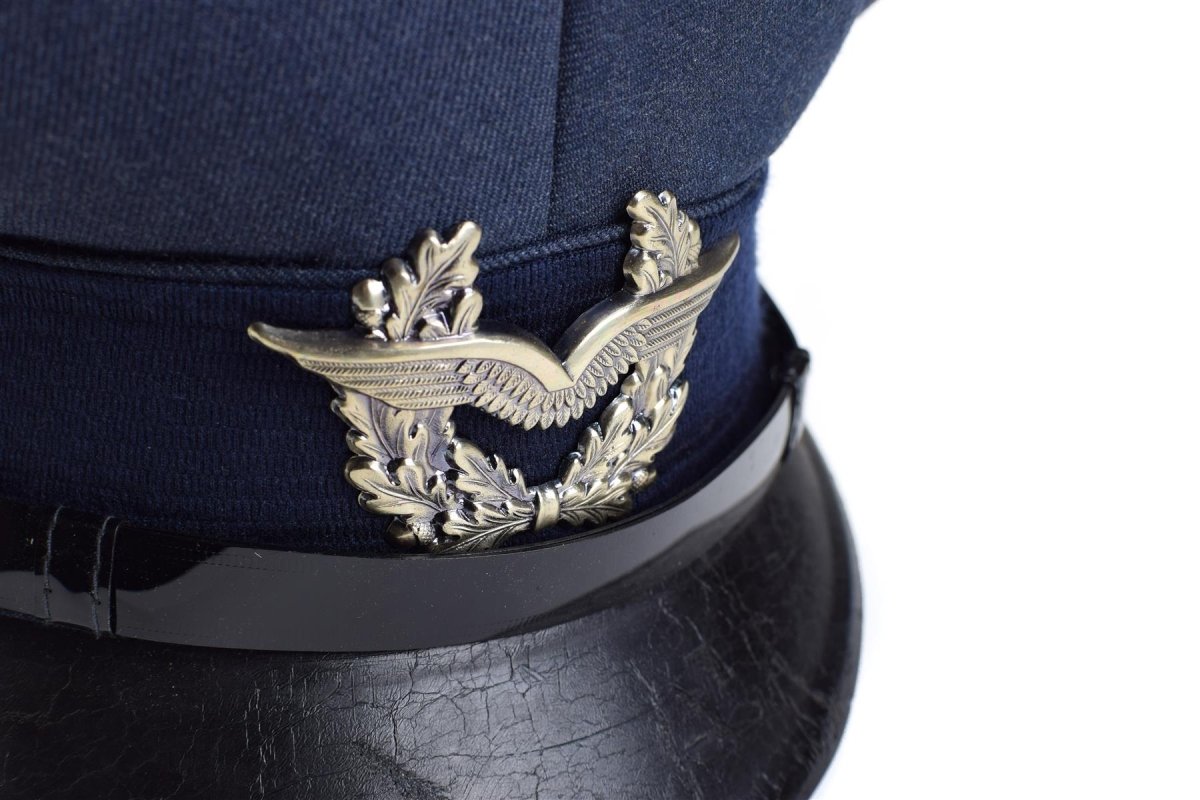 Genuino cappello della visiera dell'esercito tedesco. Forze aeree forze militari a punta di cappello luftware Nuovo