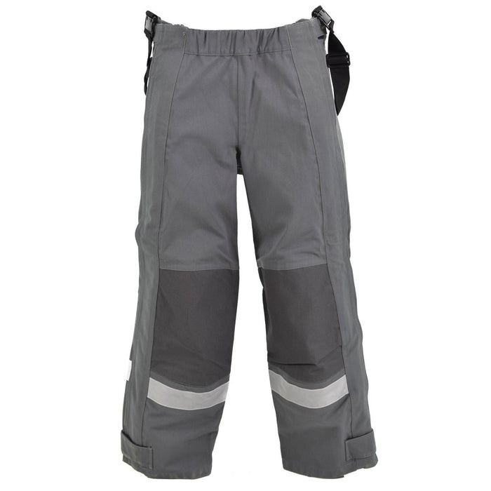 Pantaloni protettivi grigi originali tedeschi, pettorina e bretelle in aramide resistente al calore - GoMilitar