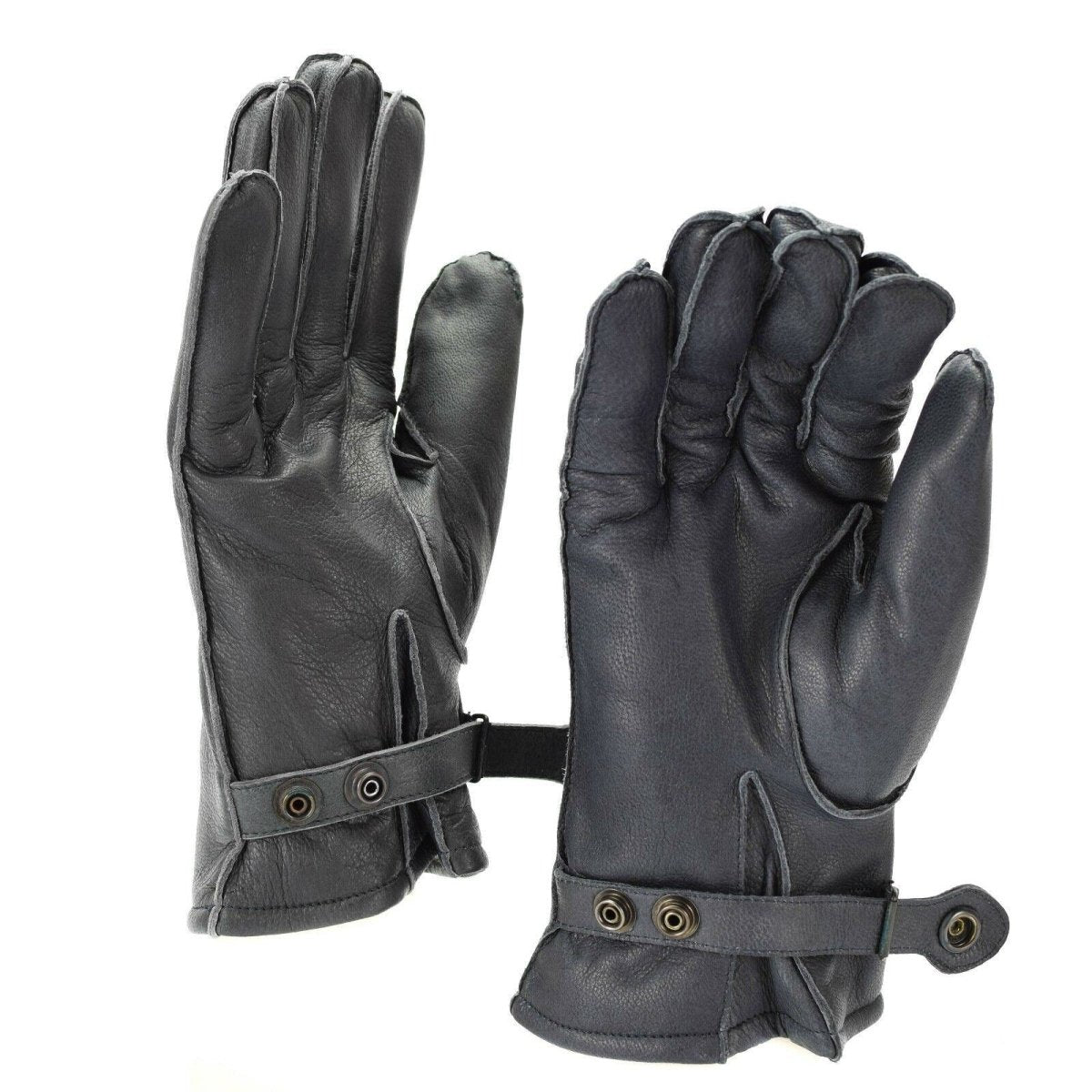 Guidi guanti in pelle di polizia tedesca pattuglia grigia lana foderata al 100% inverno calda nuovo