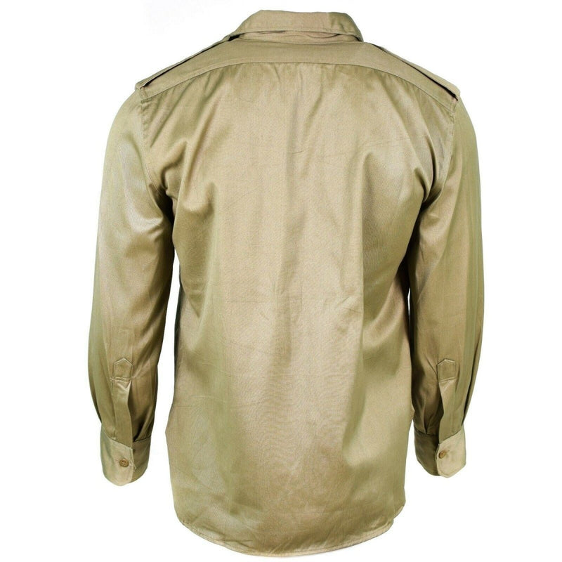 Genuine Greek army shirt fatigue dead stock chino khaki military jacket NEW - GoMilitar