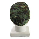 Back view of genuine Guinea Bissau army cap in digital jungle camouflage ripstop fabric on mannequin head