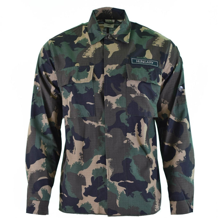 Camicia mimetica M90 autentica dell'esercito ungherese con mimetica a quattro colori, maniche lunghe, tessuto ripstop, nuovo design militare.