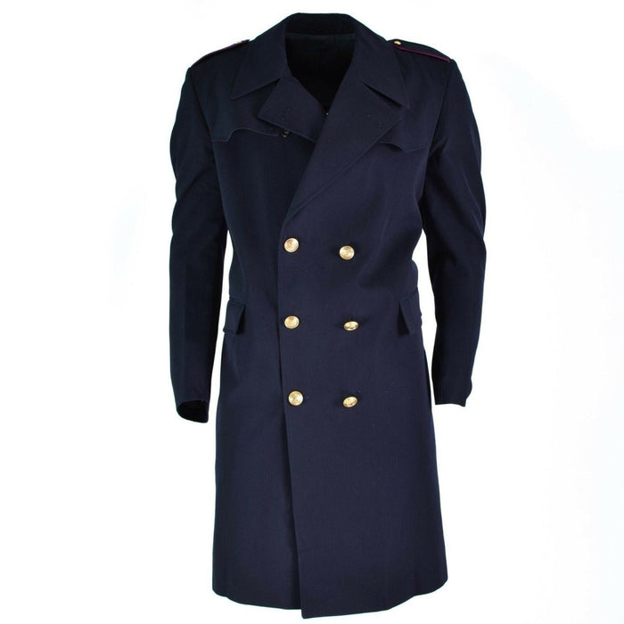 Cappotto lungo nero ufficiale dell'esercito italiano della marina militare italiana in lana rayon della polizia italiana NUOVO - GoMilitar