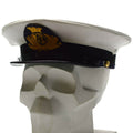 Guido esercito italiano blu scuro puntato a punta della visiera militare foraggio bianco marine cappello