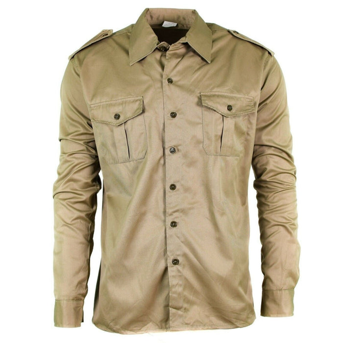 Autentica camicia dell'esercito italiano fatica surplus chino kaki militare manica lunga NOVITÀ - GoMilitar