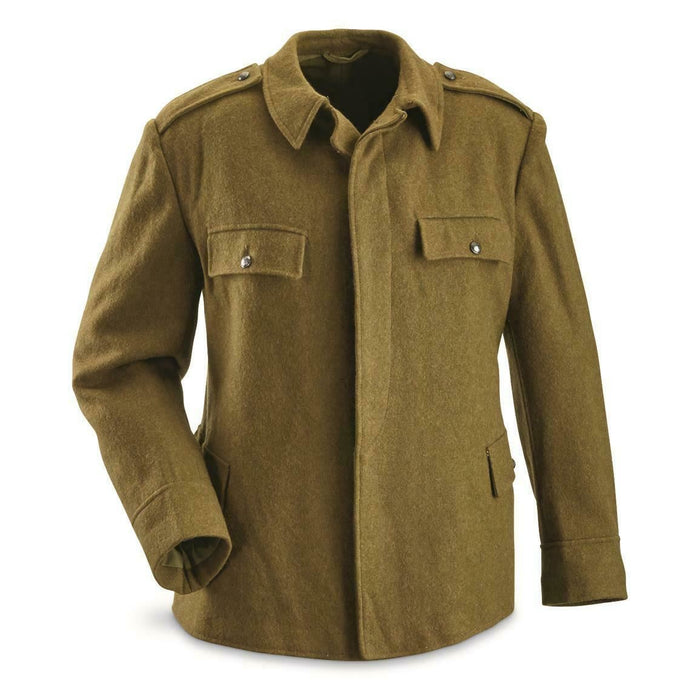 Giacca da combattimento in vera lana dell'esercito rumeno Khaki OD - GoMilitar