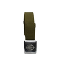 Genuina cintura dell'esercito spagnolo in tela vintage fibbia in metallo cintura formale militare