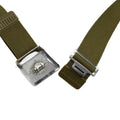 Genuina cintura dell'esercito spagnolo in tela vintage fibbia in metallo cintura formale militare