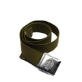 Genuina cintura dell'esercito spagnolo in tela vintage fibbia in metallo cintura formale militare
