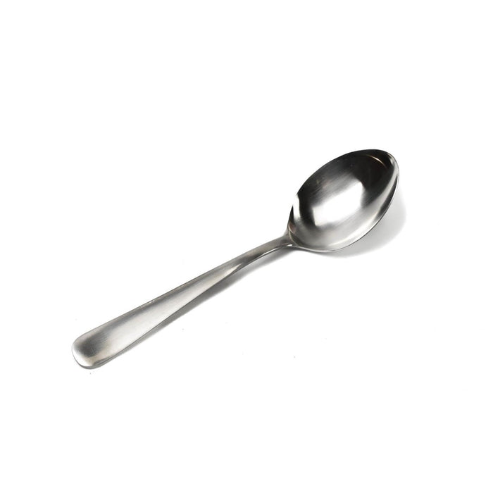 Autentico cucchiaio da zuppa in acciaio inossidabile dell'esercito svedese, surplus militare, utensile da collezione nuovo di zecca e durevole.