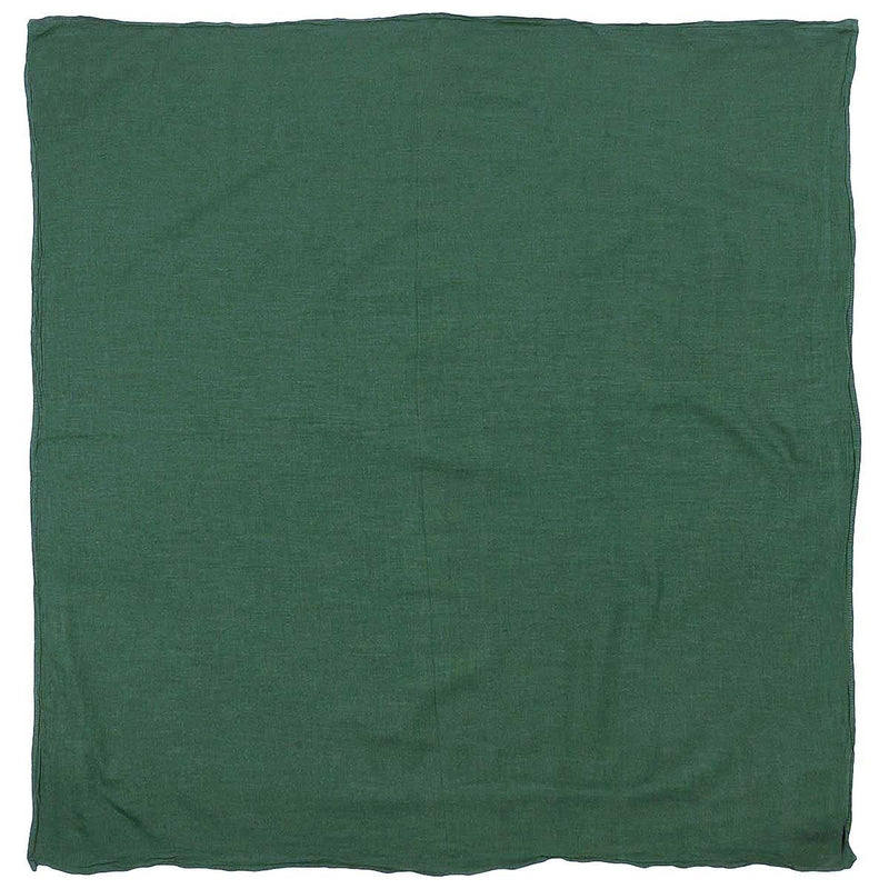 Green fabric square with a subtle texture on a white background