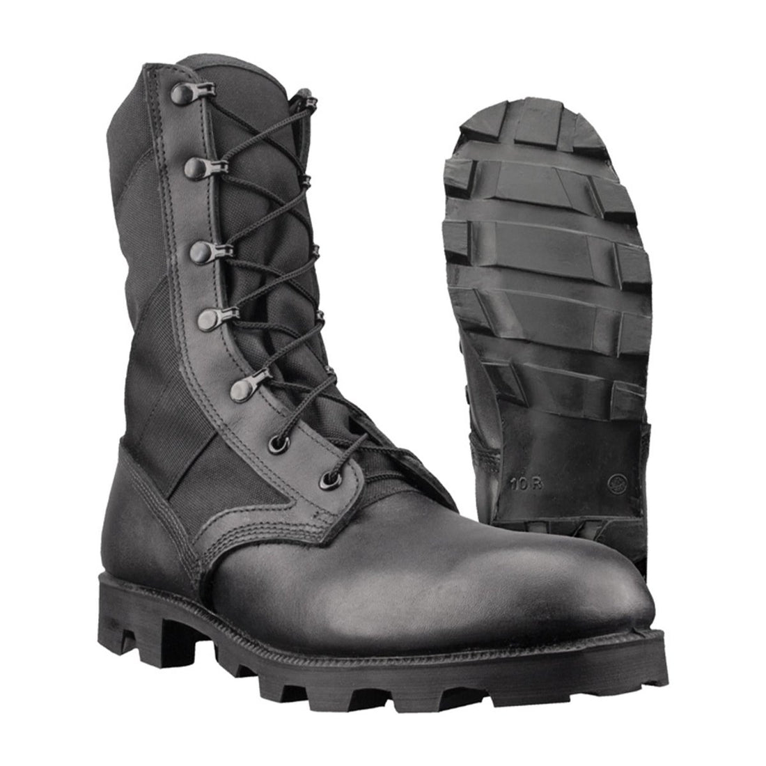 Autentica giungla americana giungla in pelle nera stivali panoramica calzature militari nuove