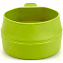 Green collapsible Wildo foldable camping cup, lightweight and compact for outdoor and travel use