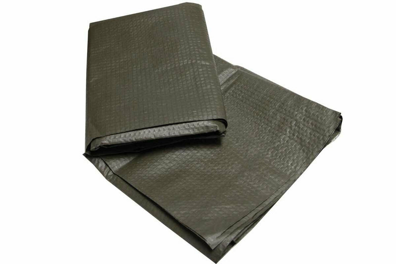 Folded olive drab German Army waterproof groundsheet tarpaulin for camping and outdoor protection