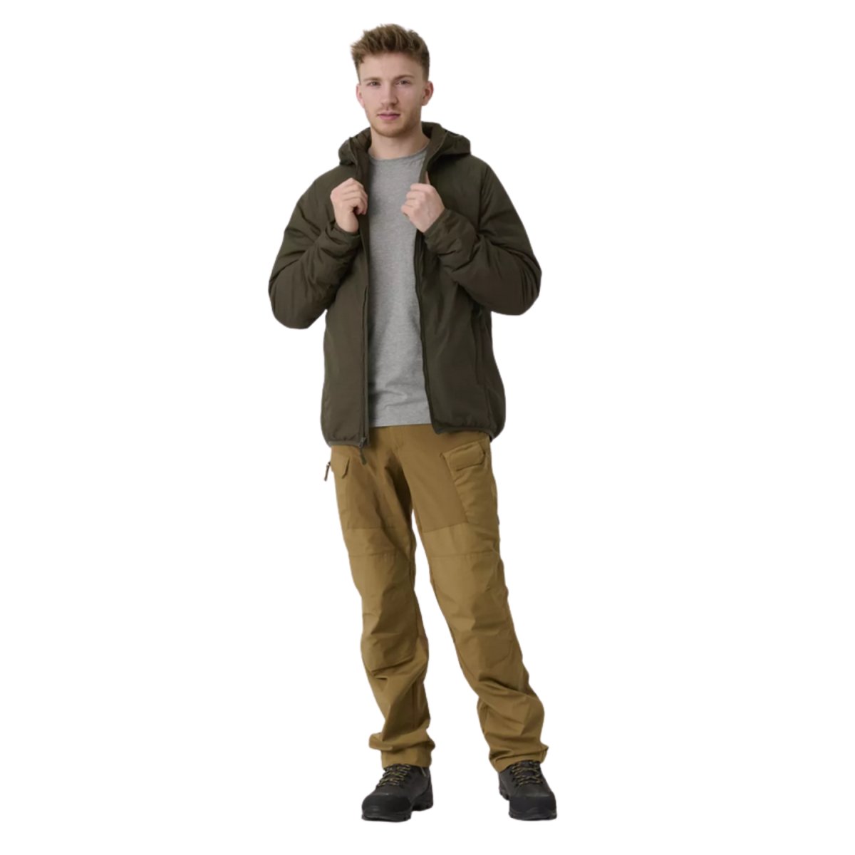 Giacca con cappuccio Helikon-Tex Wolfhound Giacca in nylon antivento isolata Woodland Camo