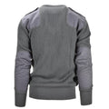 Pullover militare italiano grigio grigio maglione a V-Neck Sighi rinforzati