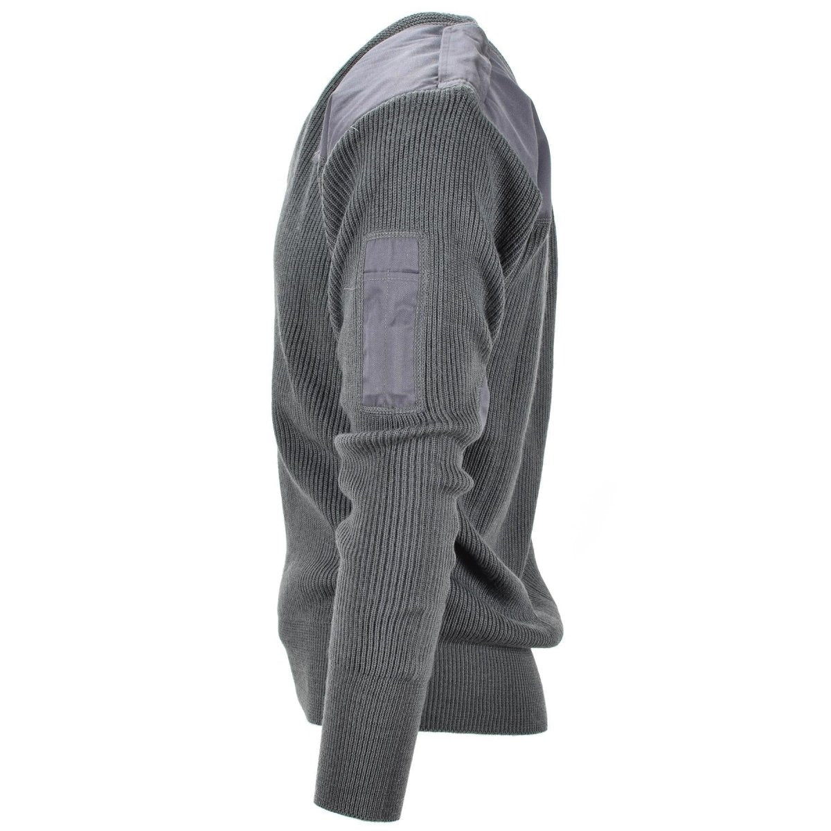 Pullover militare italiano grigio grigio maglione a V-Neck Sighi rinforzati