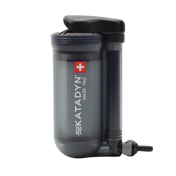 Filtro per l'acqua portatile Katadyn Hiker Pro con corpo trasparente e raccordi ad attacco rapido per l'idratazione in campeggio ed escursionismo