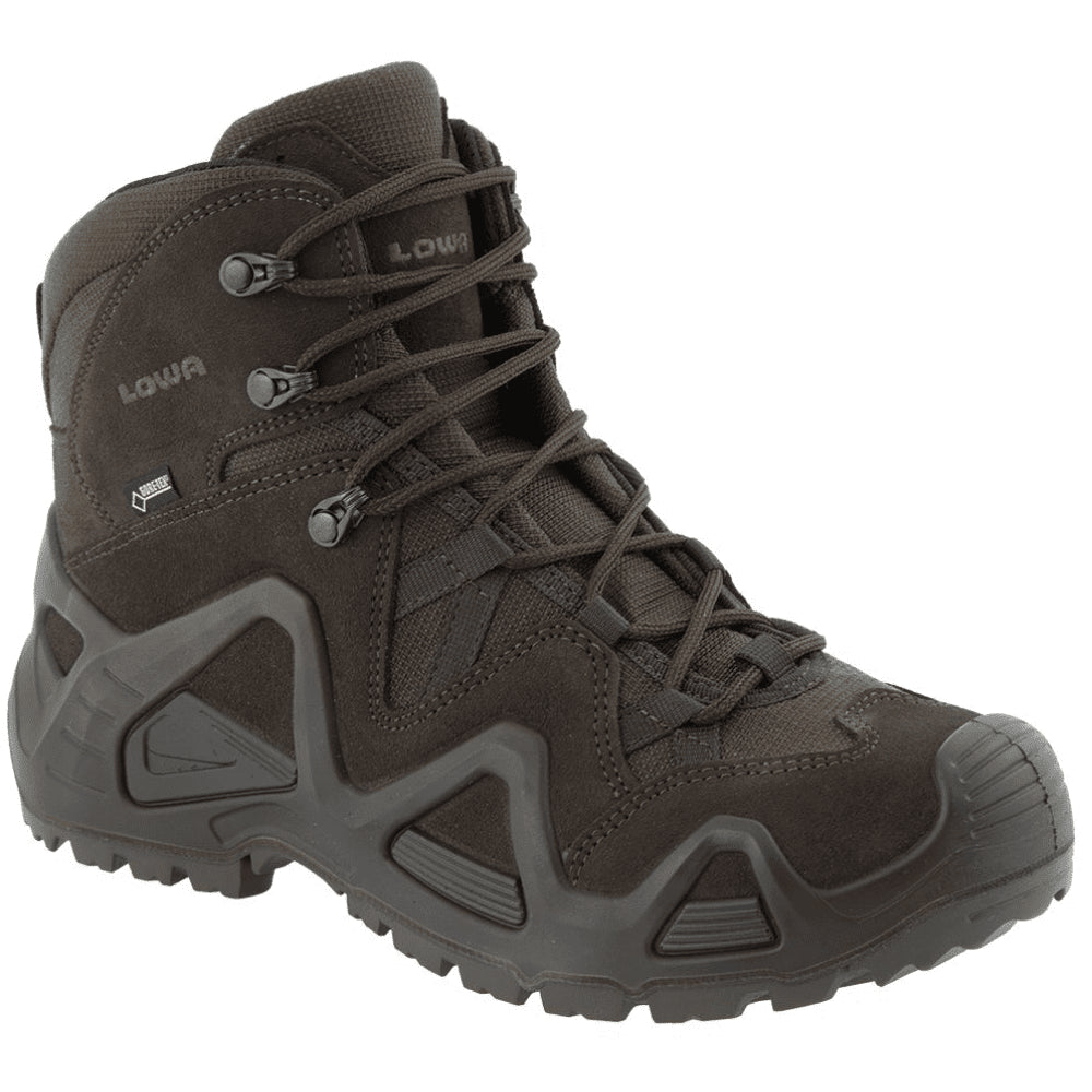 Stivali tattici Lowa Zephyr GTX Mid TF con asta imbottita impermeabile marrone scuro
