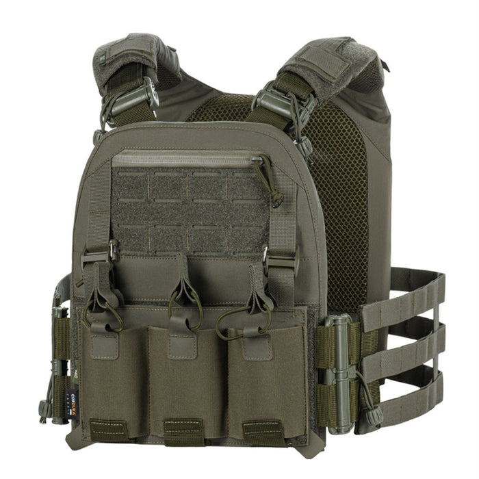 M - Piastra tattica TAC Cuirass FAST Elite Carier Duraflex Elementi di fissaggio Cordura Olive - GoMilitar