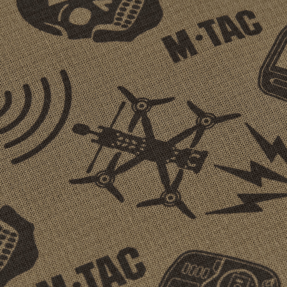 Sciarpa tattica da esterno M-TAC in micropile con ghetta per collo modello drone, marrone chiaro