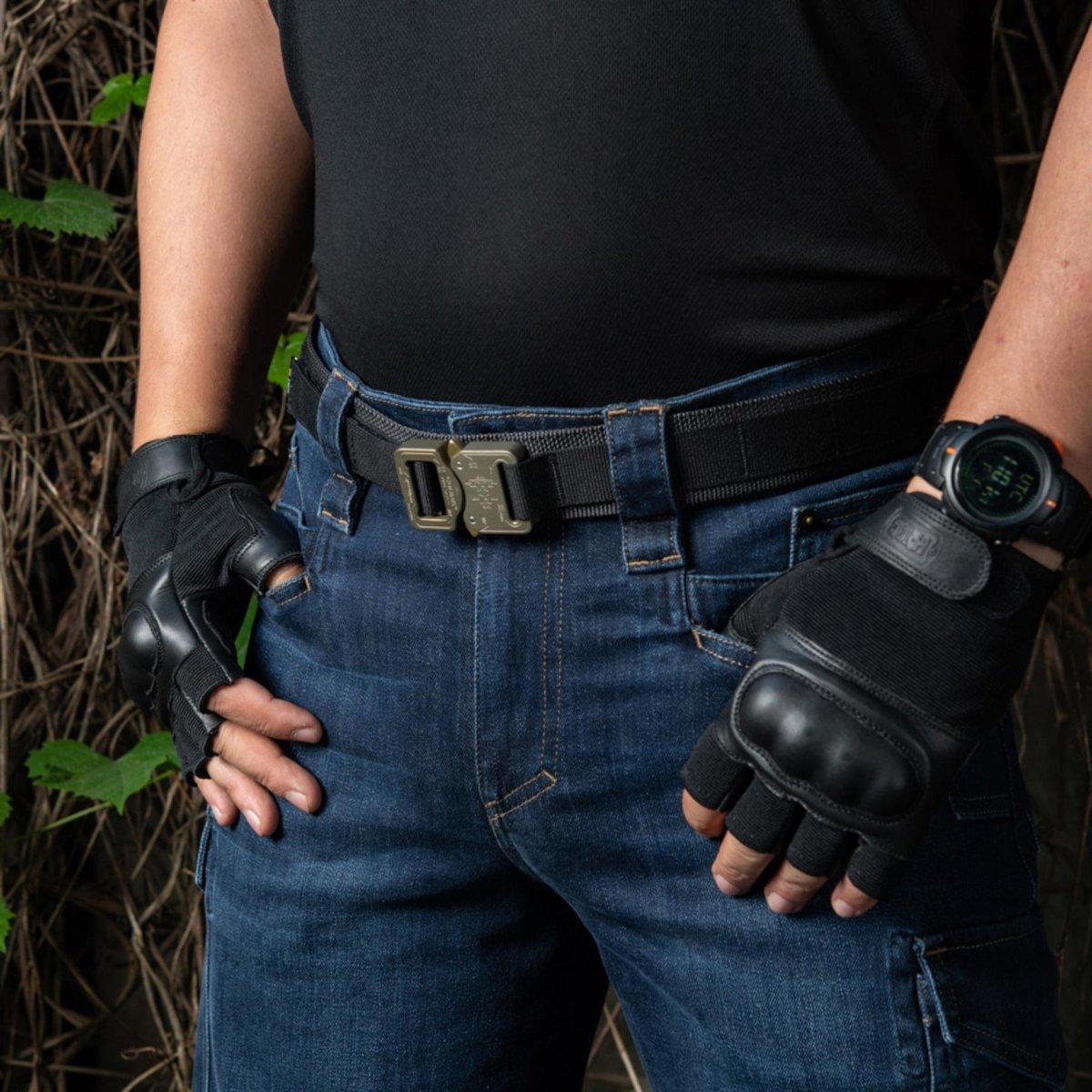 Cintura tattica M-TAC COBRA fibbia in alluminio resistente regolabile nera