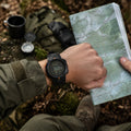 Orologio con bussola tattica M-Tac, cronometro digitale, sveglia, 5 ATM, nero
