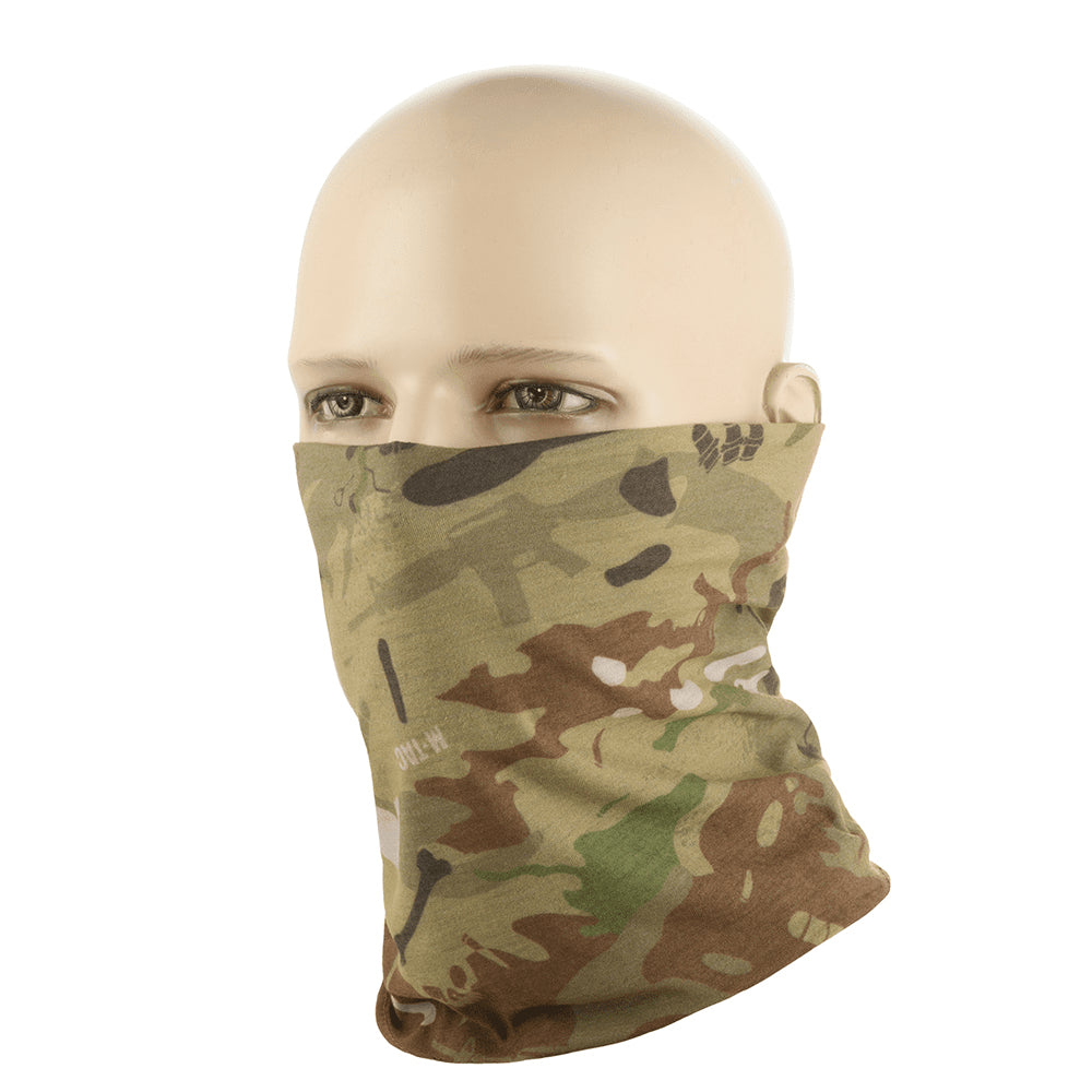 Ghetta tattica M-TAC per il collo, copertura per il viso in maglia leggera in jersey mimetica