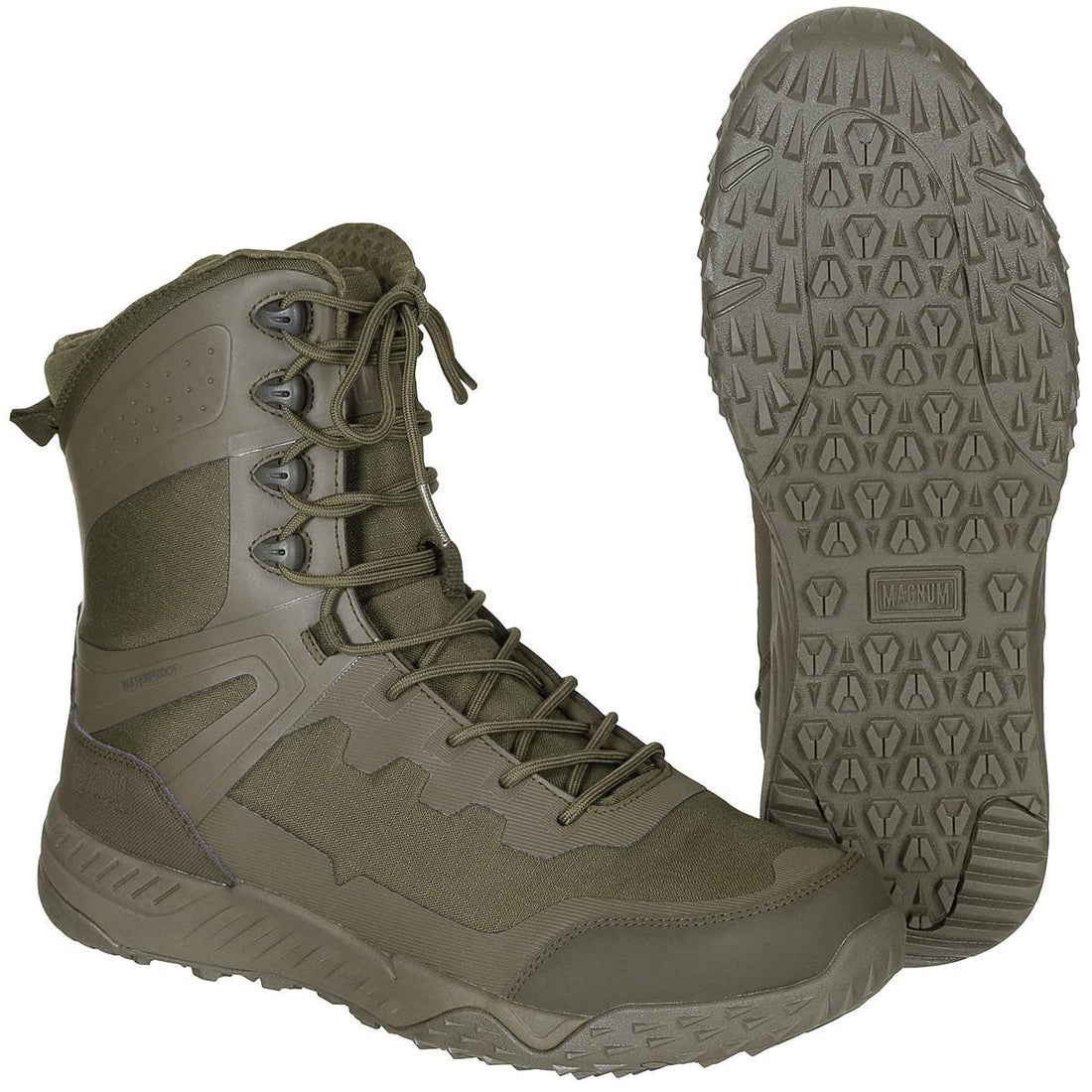 Stivali tattici Magnum Ultima 8.0 SZ WP impermeabili leggeri con cerniera laterale oliva